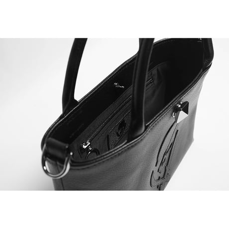 Leather Mini Tote Bag 003 / Pyramid German Hock ModernPirtaes Skull Design