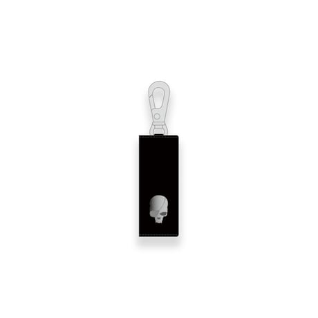 Leather Nano Wallet ( Key Holder Type ) / Modern Pirtaes Skull Face Spots Design