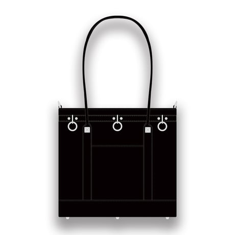 Leather Medium Tote Bag 001 / Padlock & Ring Design