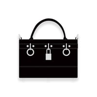 Leather Mini Tote Bag 001 / Padlock & Ring Design