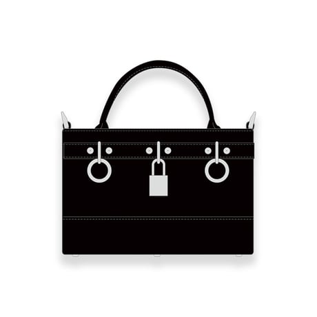 Leather Mini Tote Bag 001 / Padlock & Ring Design