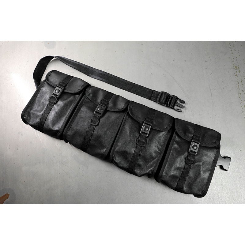 Genuine Leather Tactical Bandolier Pouch / Four