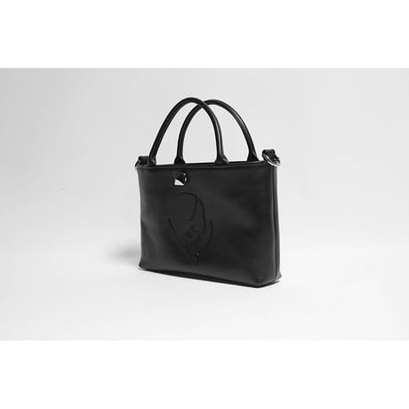 Leather Mini Tote Bag 003 / Pyramid German Hock ModernPirtaes Skull Design