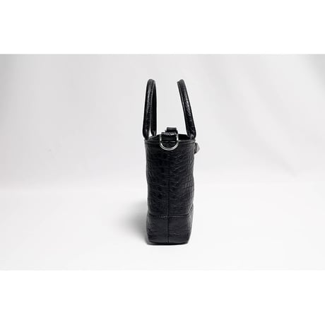Leather Mini Tote Bag 001 / Pyramid German Hock Design ( Embossed Crocodile )