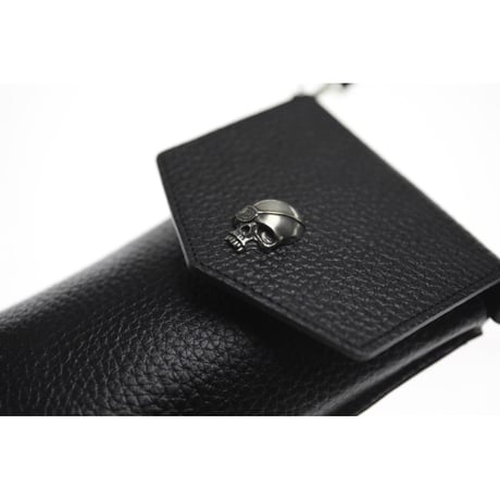 Lid Replacement Leather Smart Phone Sholder Pouch / ModernPirates Skull Face Design