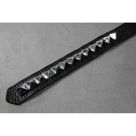24mm Genuine Leather Narrow Hanging Belt / 1Row Pyramid Design