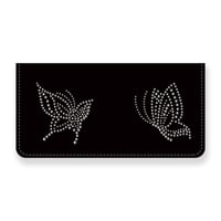 Leather Long Wallet / Two Butterflies Spots Design