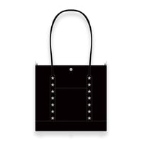 Leather Medium Tote Bag 001 / Star Spots Design