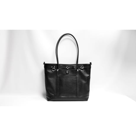 Leather Medium Tote Bag 001 / Padlock & Ring Design