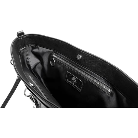 Leather Medium Tote Bag 001 / Padlock & Ring Design