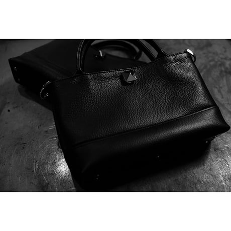 Leather Mini Tote Bag 001 / Pyramid German Hock Design
