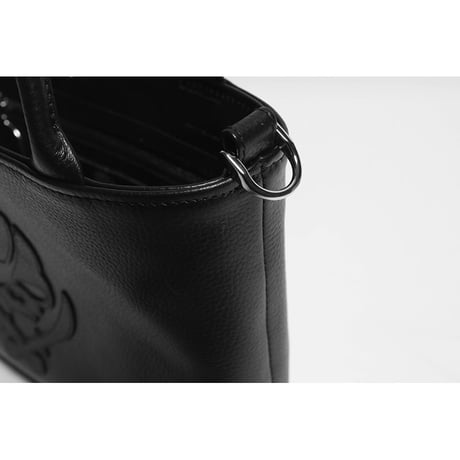 Leather Mini Tote Bag 003 / Pyramid German Hock ModernPirtaes Skull Design