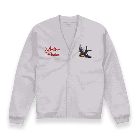 10.0oz Cotton Jersey Loose Fit Cardigan / Swallow Design 002 (刺繍)