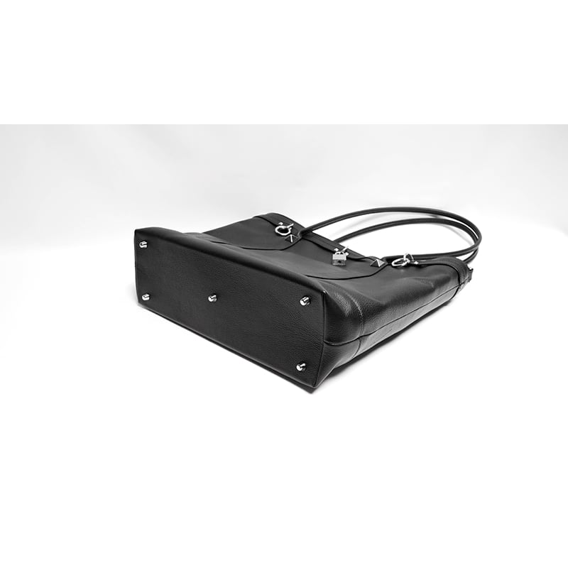 45R　革手提げ PC RIDERS LEATHER TOTE BAG L W/SILVER ZIPPER – CLASSIC