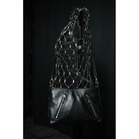 Leather Sacoche /  Double Side Zipper Design