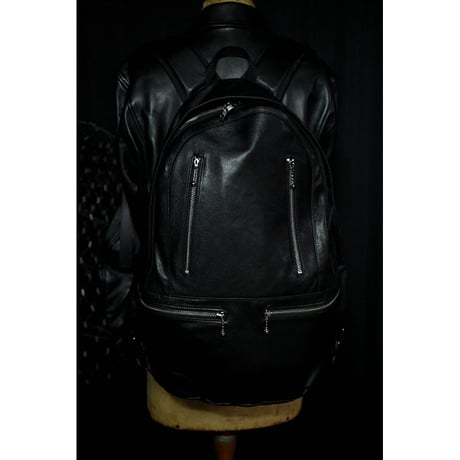 Leather Back Pack / Double Side Zipper Design