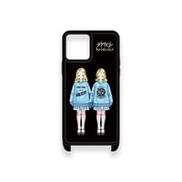 【 HISASHI×MP Shellwork Shoulder Hook iPhone Case / Twins Design (Black) 】