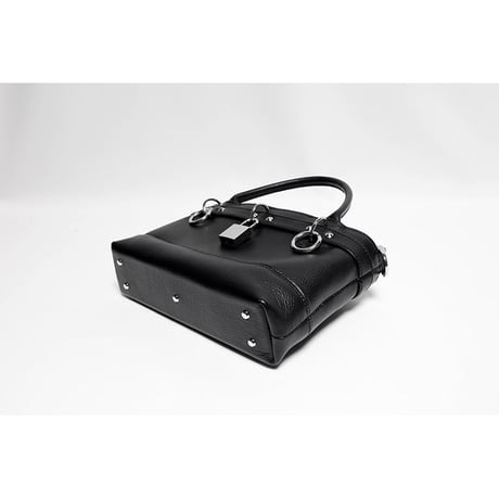Leather Mini Tote Bag 001 / Padlock & Ring Design