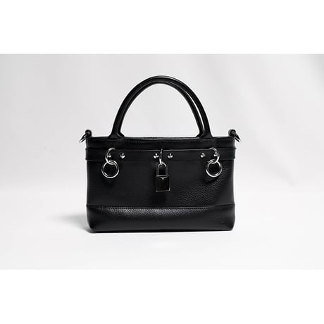 Leather Mini Tote Bag 001 / Padlock & Ring Design