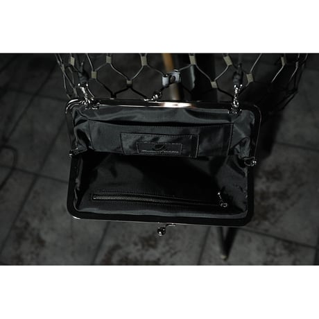 Leather 24cm Rounded Corner Clasp Pouch / Double Side Zipper Design