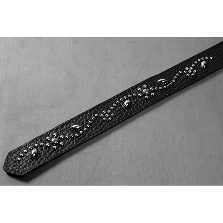 24mm Genuine Leather Narrow Hanging Belt / Flowers and Leaves Design