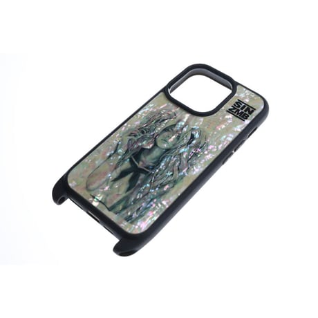 【 HISASHI×MP Shellwork Shoulder Hook Smartphone Case / SIN ZMB Monochrome Design 】