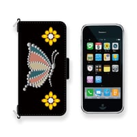 Leather Smartphone Wallet Case / Butterflies Spots Design