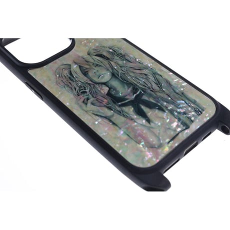 【 HISASHI×MP Shellwork Shoulder Hook Smartphone Case / SIN ZMB Monochrome Design 】