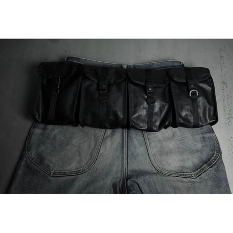 Genuine Leather Tactical Bandolier Pouch / Fours Design