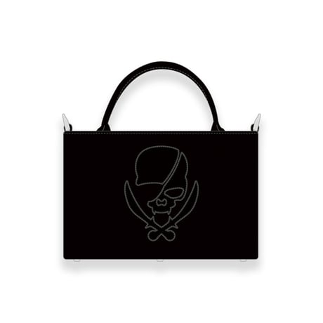 Leather Mini Tote Bag 001 / ModernPirtaes Skull Design