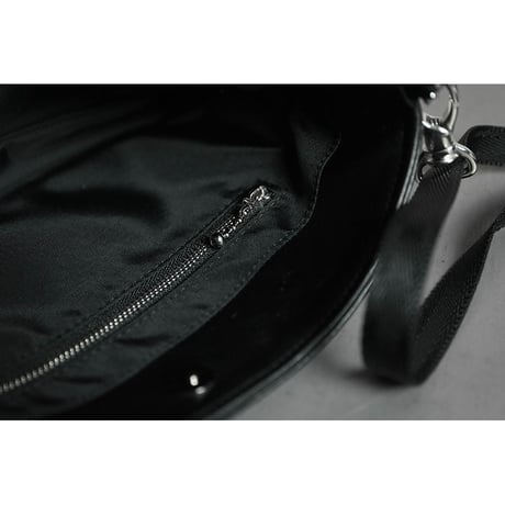 Leather Sacoche /  Double Side Zipper Design