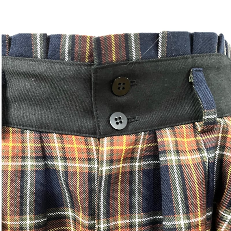 PT-6822 タック入りロングキュロット 210 濃紺タータン | helter.jp