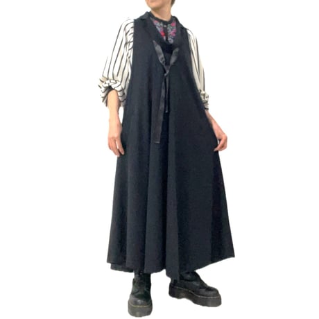 OPC-8889　テーラーカラージャンスカワンピ  ブラック(910)