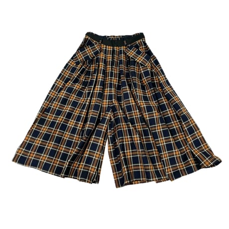 PT-6822  タック入りロングキュロット  210 濃紺タータン