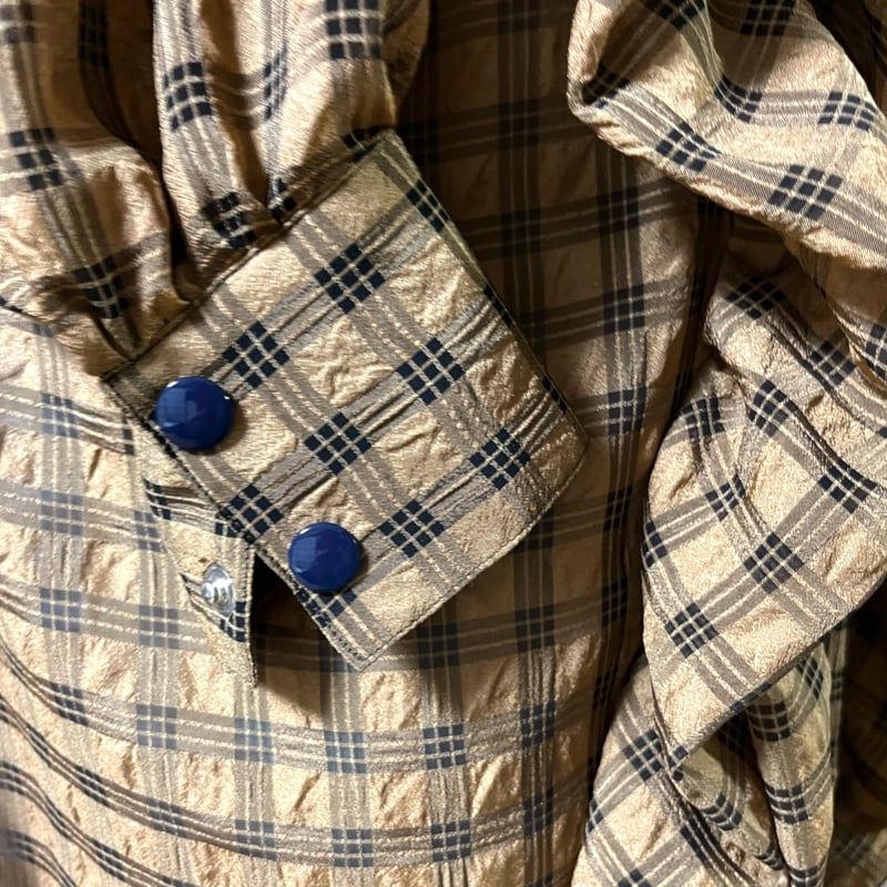 SH-7273 フリルいっぱいオーバーシャツ ブラウンチェック（610