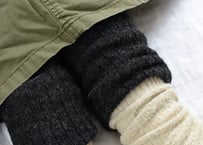 たむら靴下店｜Silk Layered Legwarmer シルク二重編みレッグウォーマー／チャコール