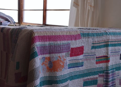 インド｜ヴィンテージラリーキルト｜約140cm×180cm｜送料無料