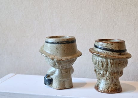 vintage｜Ceramic Boy Girl Figurine／Candle Holder