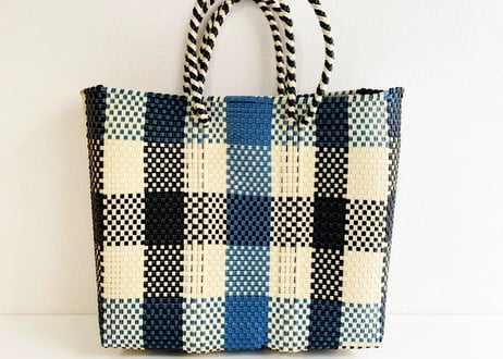 メキシコ｜手編みのメルカドバッグCHECK（M）