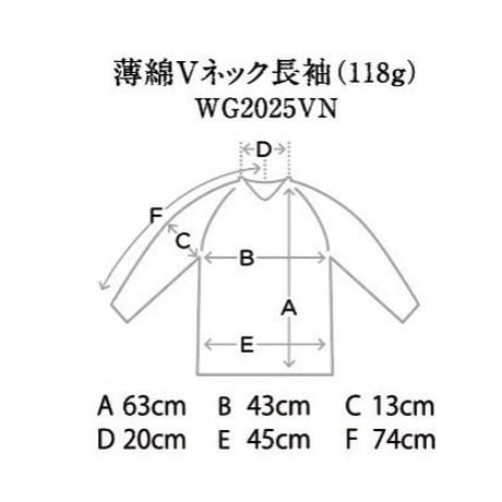 薄綿Vネック長袖