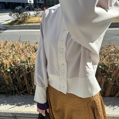 コンパクト　クルーネック　カーディガン