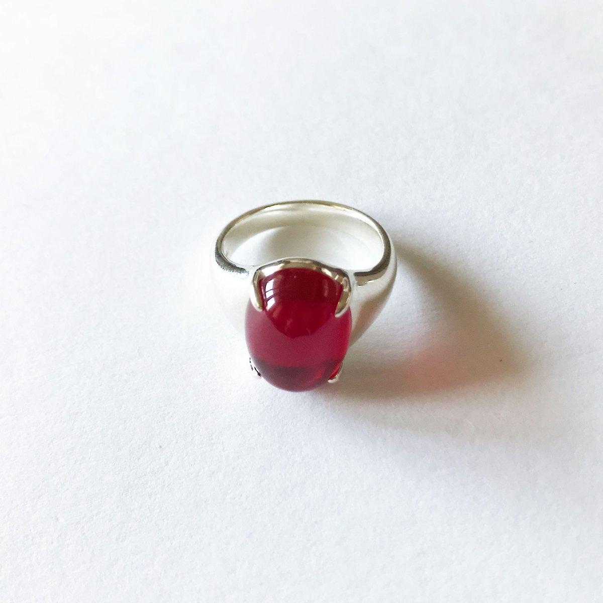 ルビー銀台の指輪 リング 指輪 ルビー フラワーモチーフ シルバー925 7月誕生石