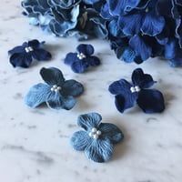 Hydrangea denim  ヘアピンセット