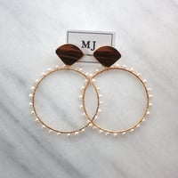 Gold pearl hoop01