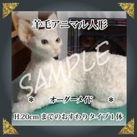 ご注文羊毛猫人形　座高約20㎝まで