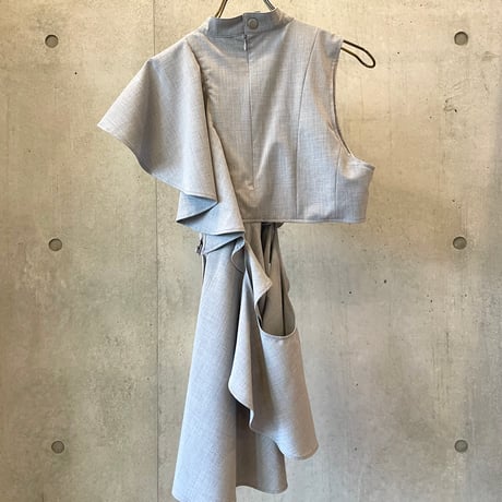 SHIROMA 24S/S stand collar frill top