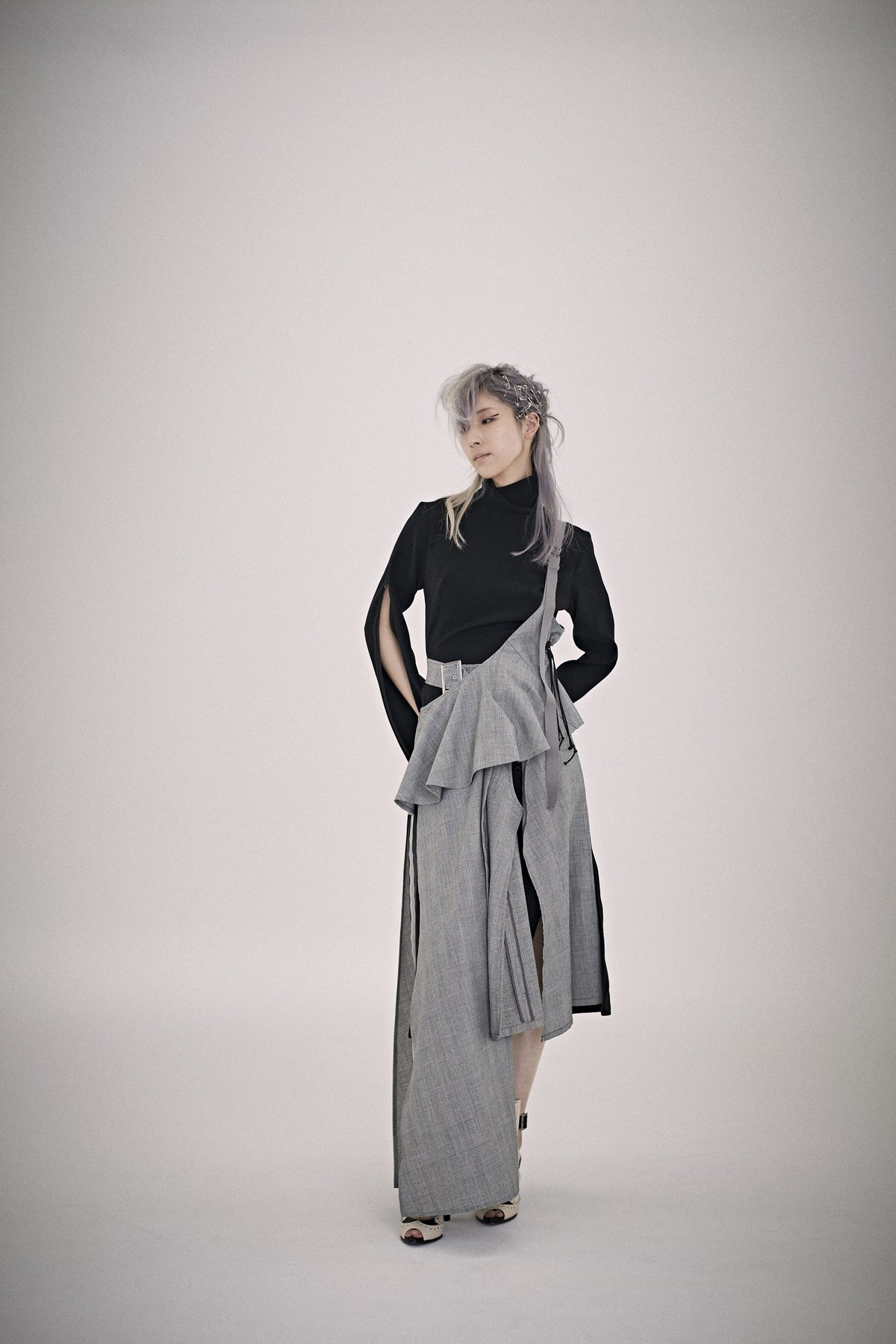 SHIROMA 21-22A/W one shoulder sarong | gusucuma