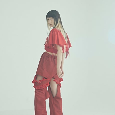 SHIROMA 24S/S RED oversized bra top