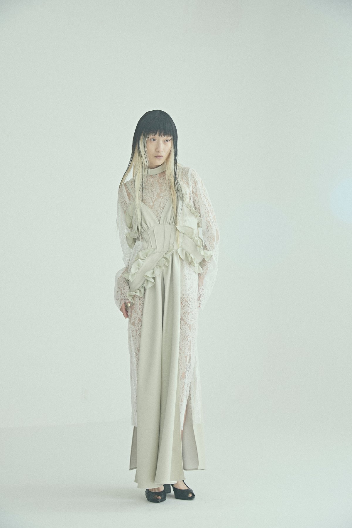 新品同様　SHIROMA チュールブルゾン　シロマ SHIROMA 24S/S frills slip dress（vegan leather）