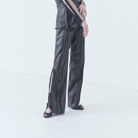 SHIROMA 23-24A/W pin tuck pants（vegan leather）
